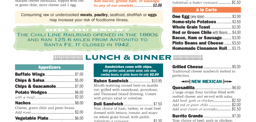 Menu page 1
